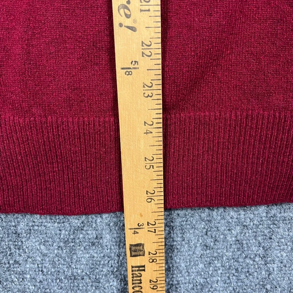 Vintage Pendleton V-Neck Sweater Mens Large Burgundy Red 100% Cashmere USA Made